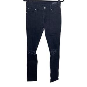 ASOS Black Knee Ripped Distressed Skinny Jeans 28